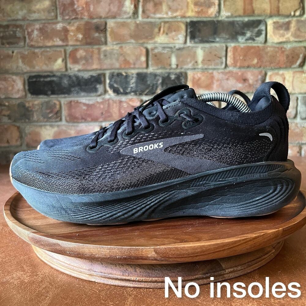Brooks Adrenaline GTS 25 Supportive Mens 9.5 Black Gum Running Shoes Sneakers